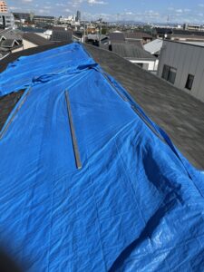 大阪府高石市にて雨漏り修理〈マンション屋根修理〉 施工前