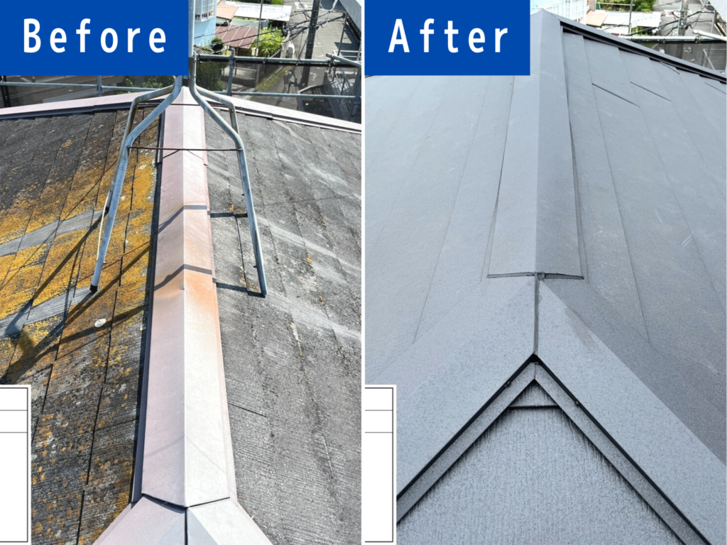 泉南市にてスレート屋根雨漏り修理〈カバー工法〉
